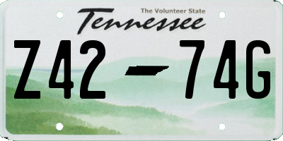 TN license plate Z4274G