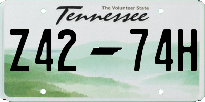 TN license plate Z4274H