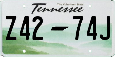 TN license plate Z4274J