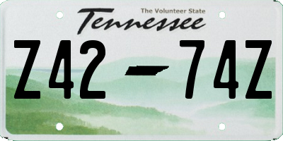 TN license plate Z4274Z