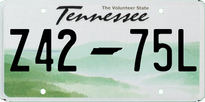 TN license plate Z4275L