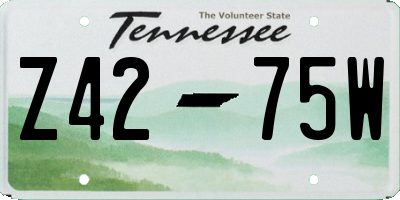 TN license plate Z4275W