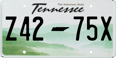 TN license plate Z4275X