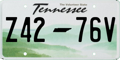 TN license plate Z4276V