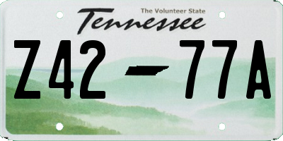 TN license plate Z4277A