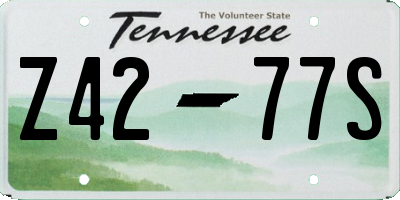 TN license plate Z4277S