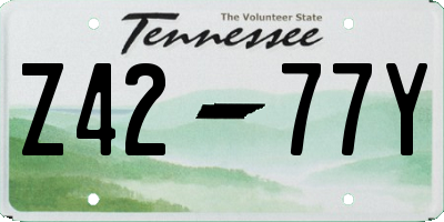 TN license plate Z4277Y