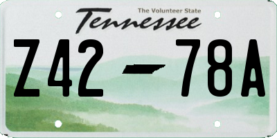 TN license plate Z4278A