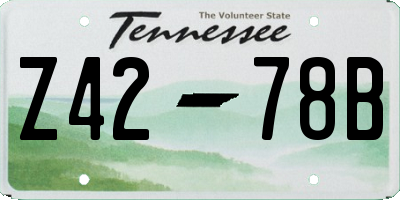 TN license plate Z4278B