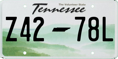 TN license plate Z4278L