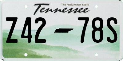 TN license plate Z4278S