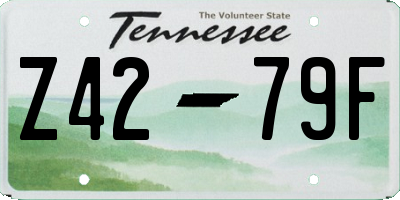 TN license plate Z4279F