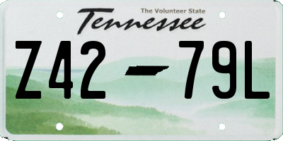 TN license plate Z4279L