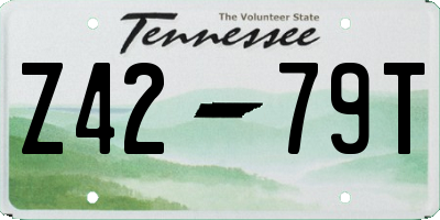 TN license plate Z4279T