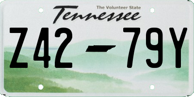 TN license plate Z4279Y