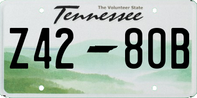 TN license plate Z4280B