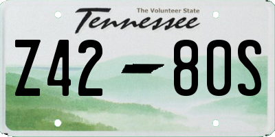 TN license plate Z4280S
