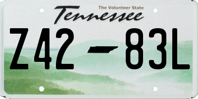 TN license plate Z4283L