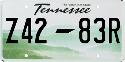 TN license plate Z4283R