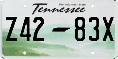 TN license plate Z4283X