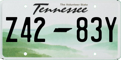 TN license plate Z4283Y