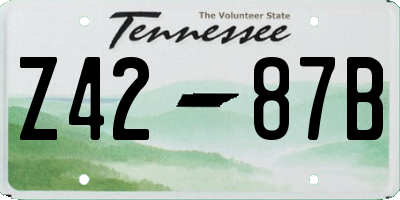 TN license plate Z4287B