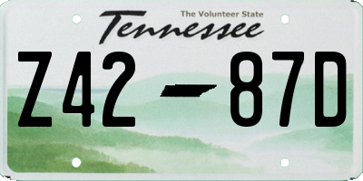 TN license plate Z4287D