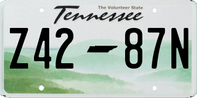 TN license plate Z4287N