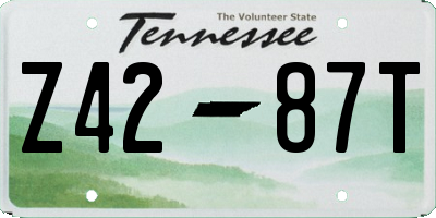 TN license plate Z4287T