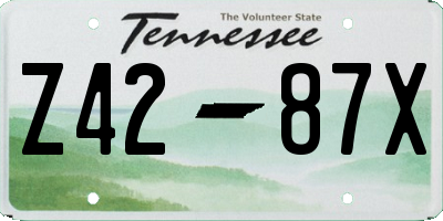 TN license plate Z4287X