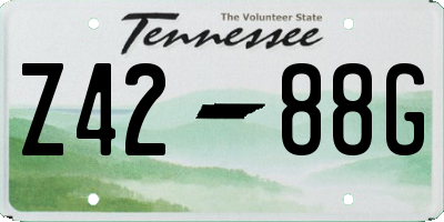 TN license plate Z4288G