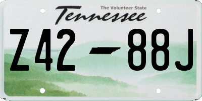 TN license plate Z4288J