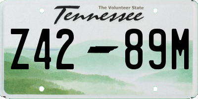 TN license plate Z4289M