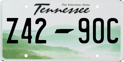 TN license plate Z4290C