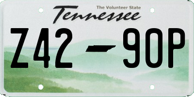 TN license plate Z4290P