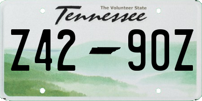 TN license plate Z4290Z