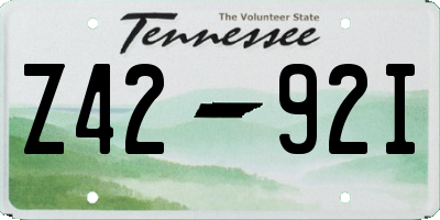 TN license plate Z4292I