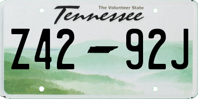 TN license plate Z4292J