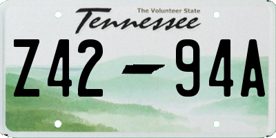 TN license plate Z4294A