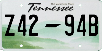TN license plate Z4294B