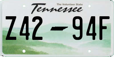 TN license plate Z4294F