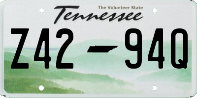 TN license plate Z4294Q