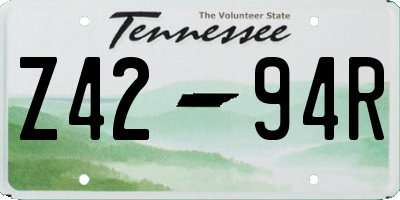 TN license plate Z4294R