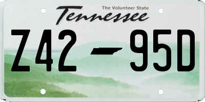 TN license plate Z4295D