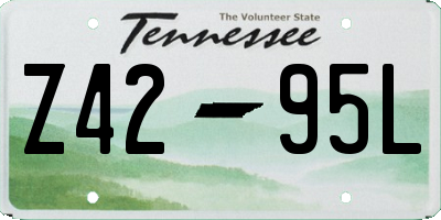 TN license plate Z4295L