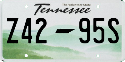 TN license plate Z4295S