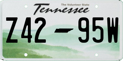 TN license plate Z4295W