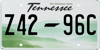 TN license plate Z4296C