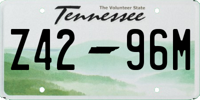 TN license plate Z4296M