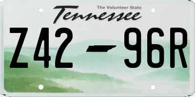TN license plate Z4296R